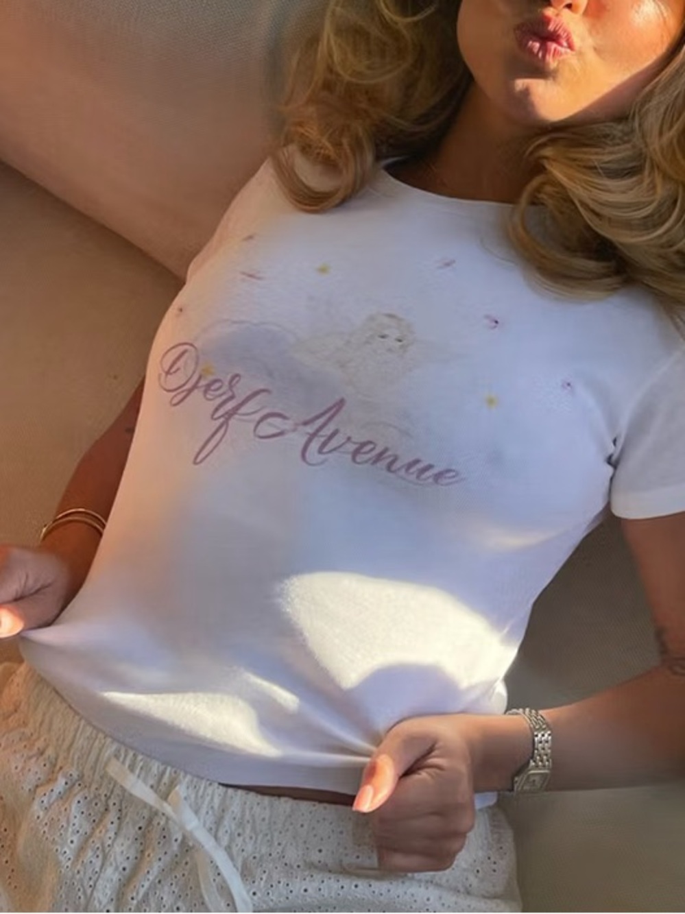 DJERF AVENUE Angel Fairy Baby Tee Size XS